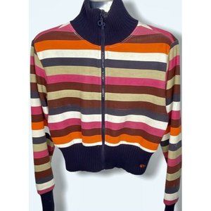 OP Ocean Pacific Women’s  Striped Sweater Zip Up